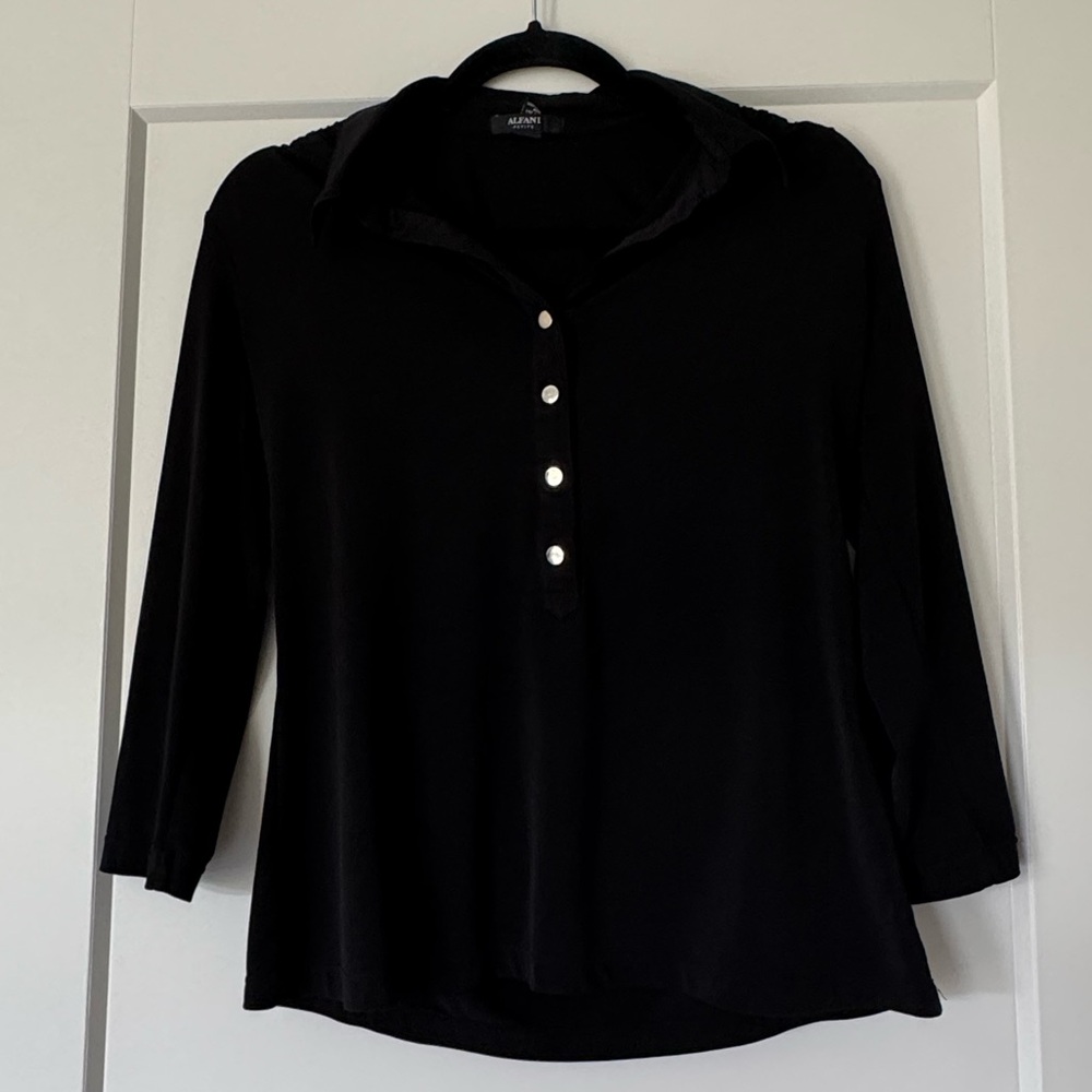 Alfani Black 1/2 Button-Down Women's Shirt Size SP